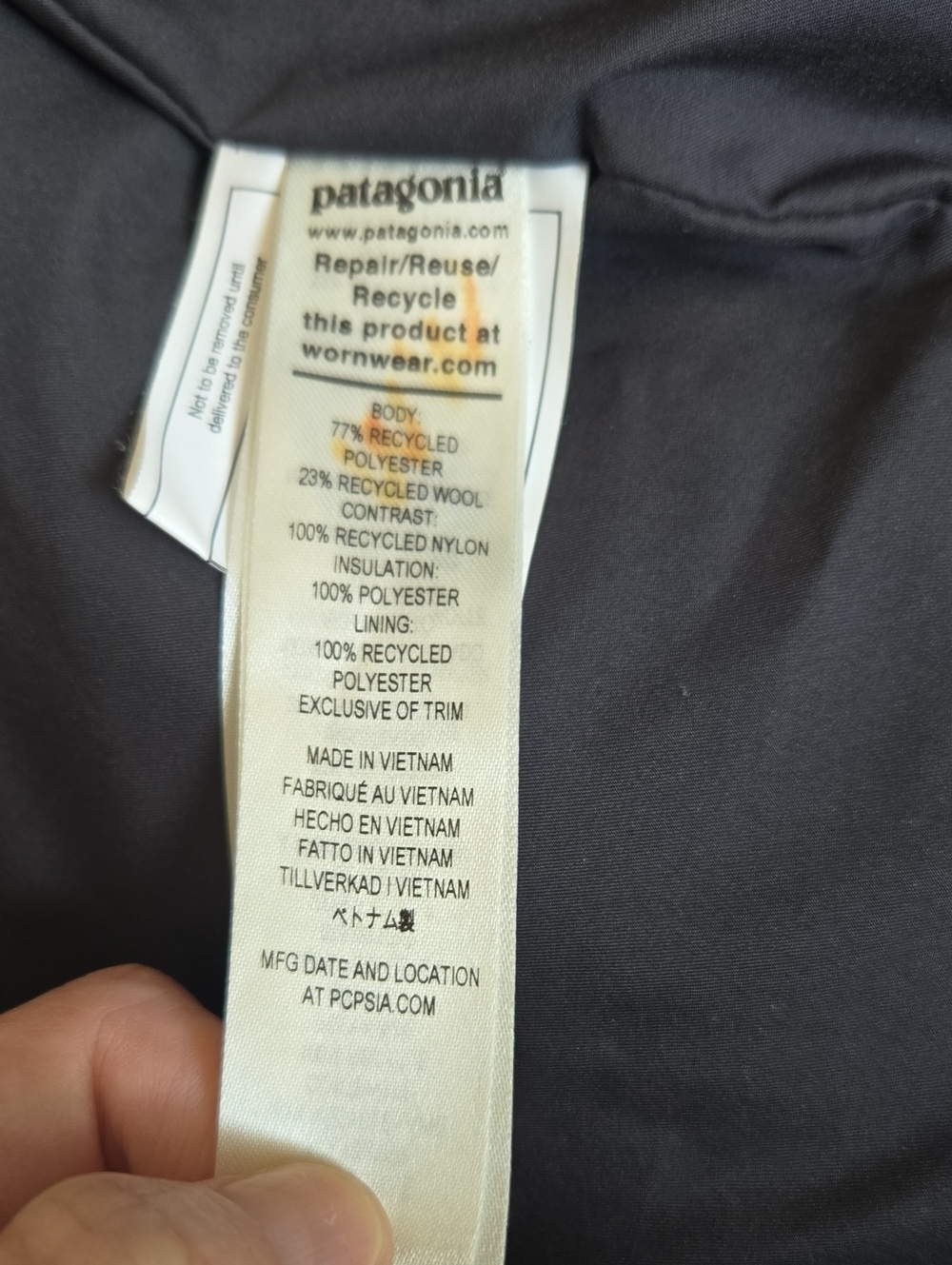Patagonia Women’s Recycled Sherpa Hybrid Jacket Ink Black XL Wool Fleece - Picture 7 of 11